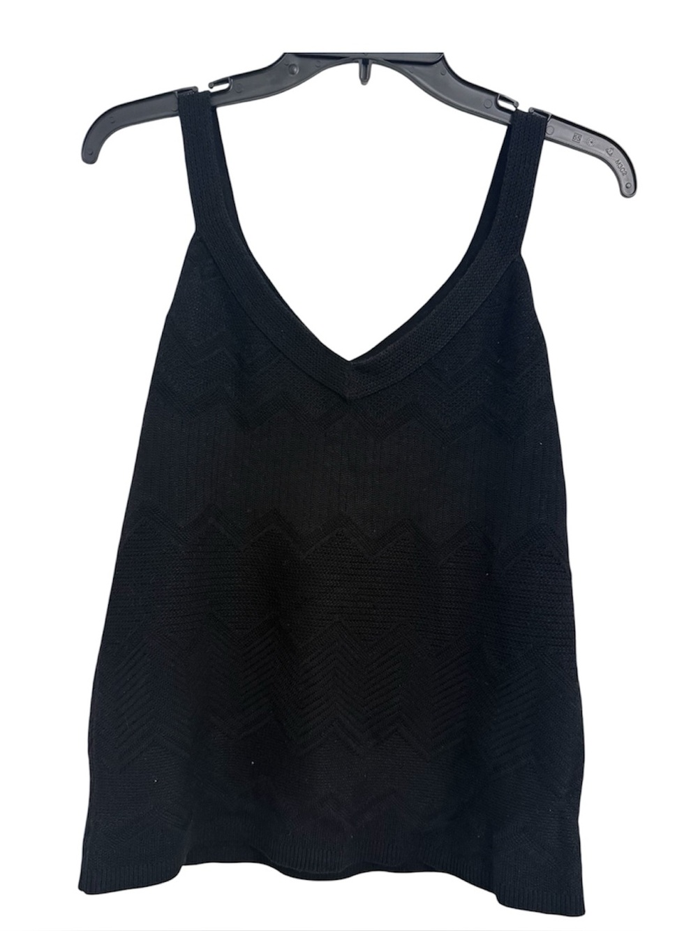 WHBM NWT Black V-Neck Knit Sweater Tank Top. Sz S
